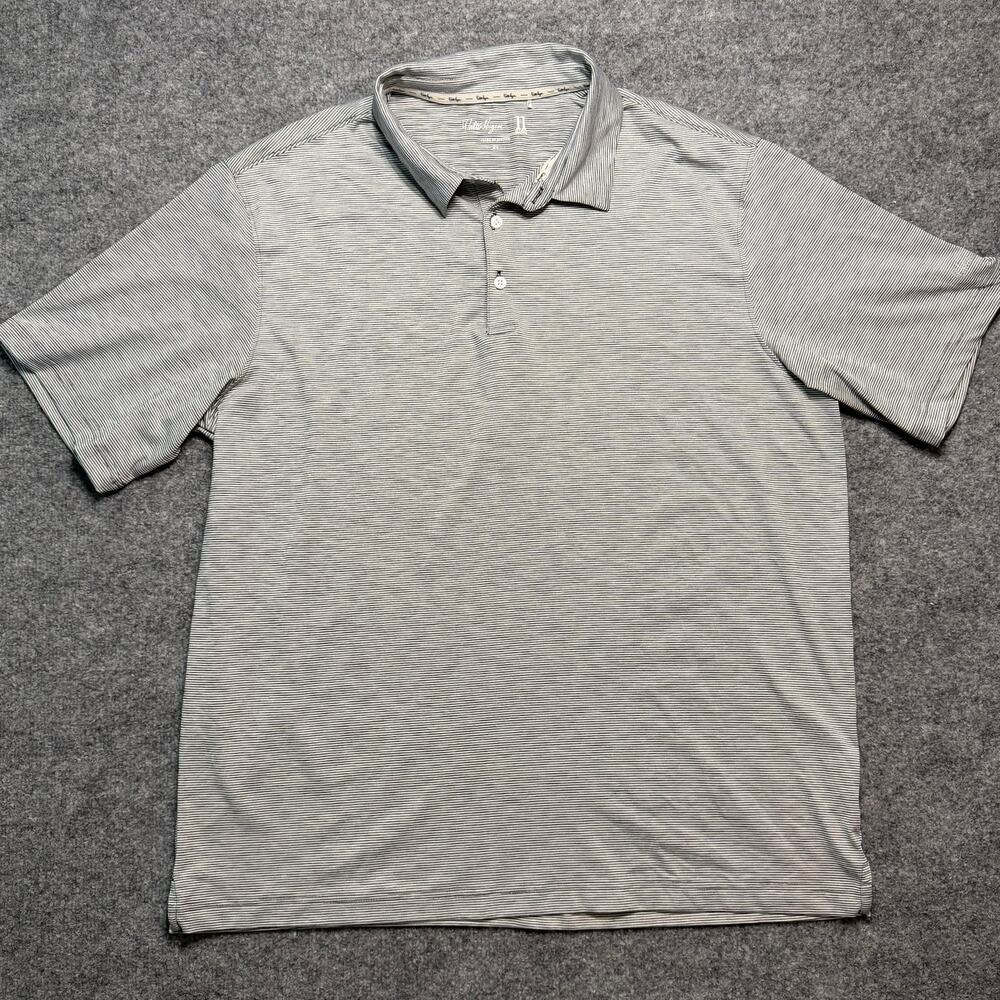 Walter Hagen 11 Majors Golf Polo Men’s XL Gray Stripe Performance Shirt